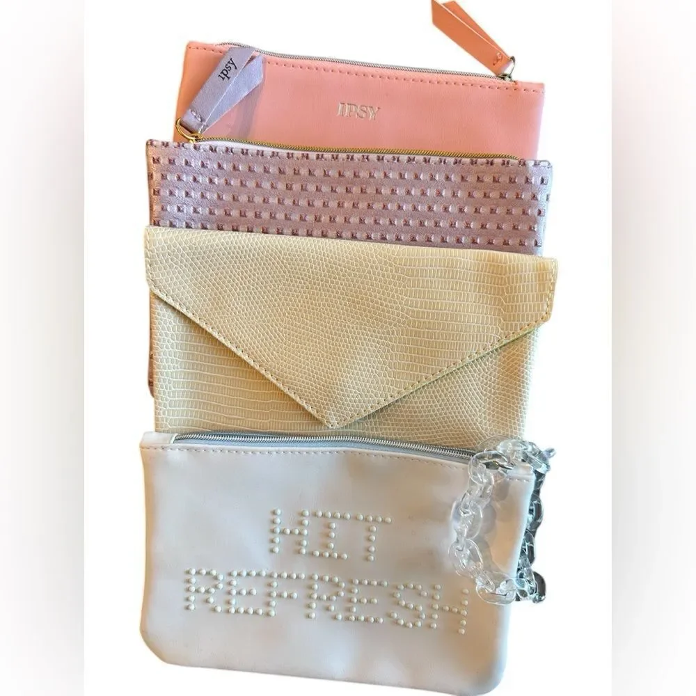 NEW IPSY Lot of 4 Cosmetic Makeup Bags Accessories Bag Glam Bag